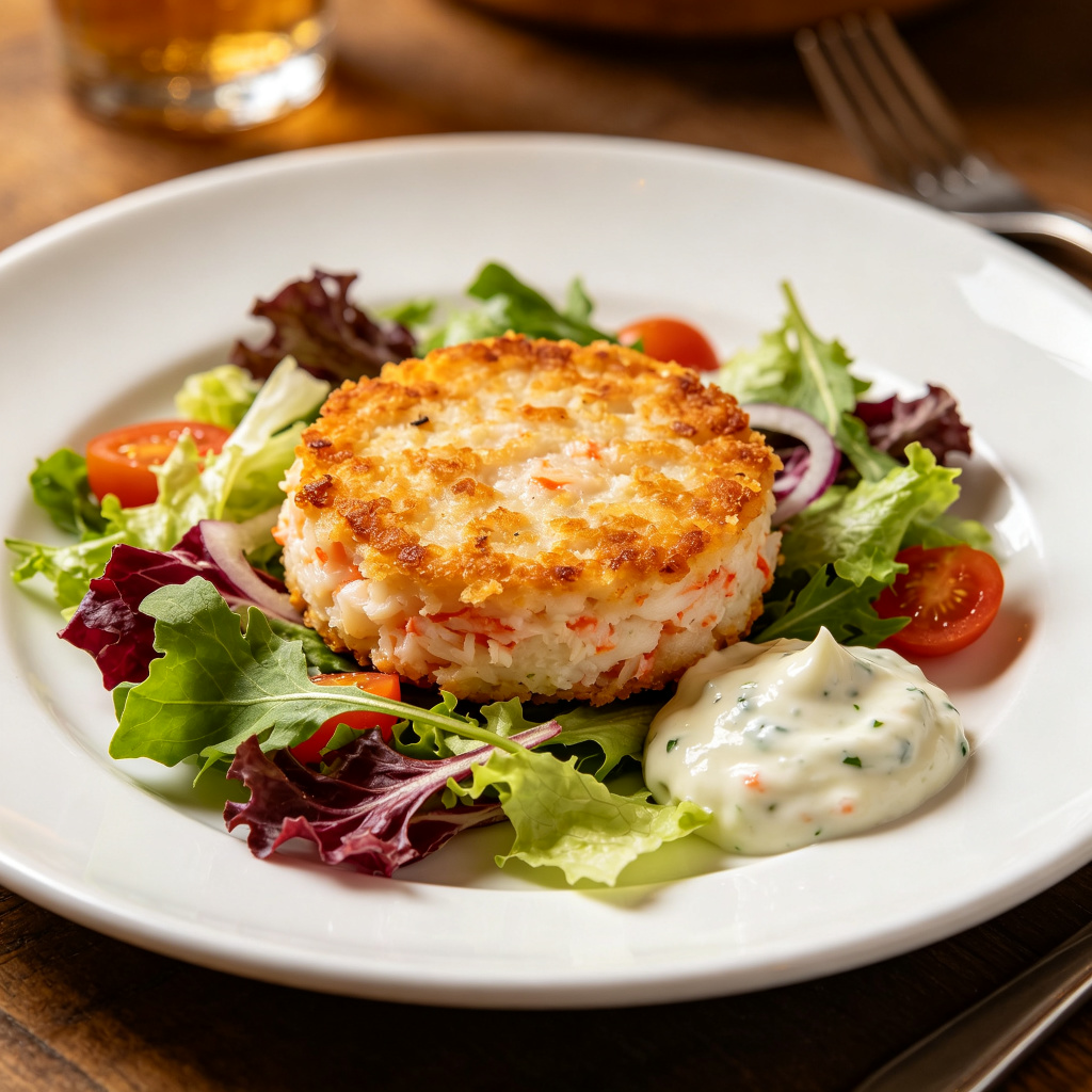 Gourmet surimi crab cake dish